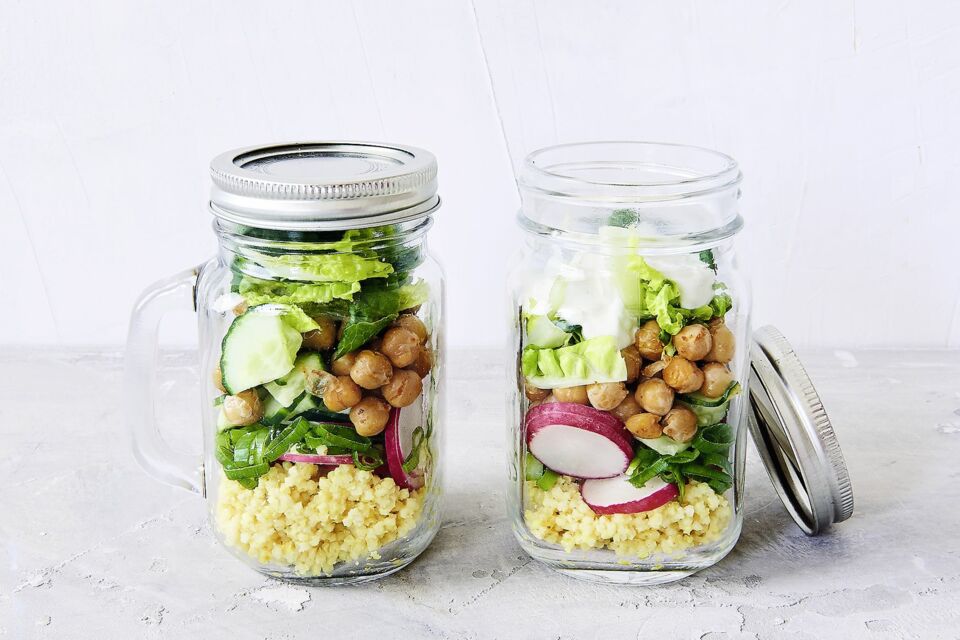 Kichererbsen-Hirse-Salat im Glas