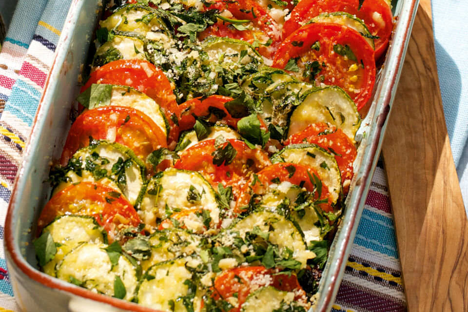 Tomaten-Zucchini-Gratin