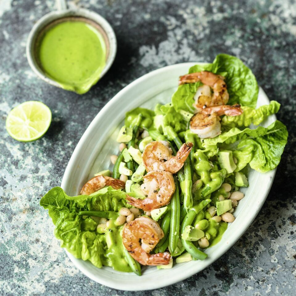 Bohnensalat mit Garnelen Rezept | Küchengötter Bohnensalat mit Garnelen Rezept | Küchengötter