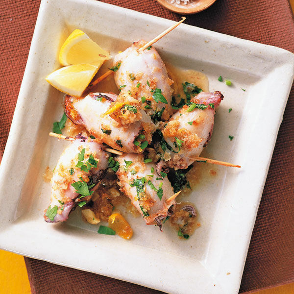Tintenfische Mit Knoblauch Petersilien Fullung Rezept Kuchengotter