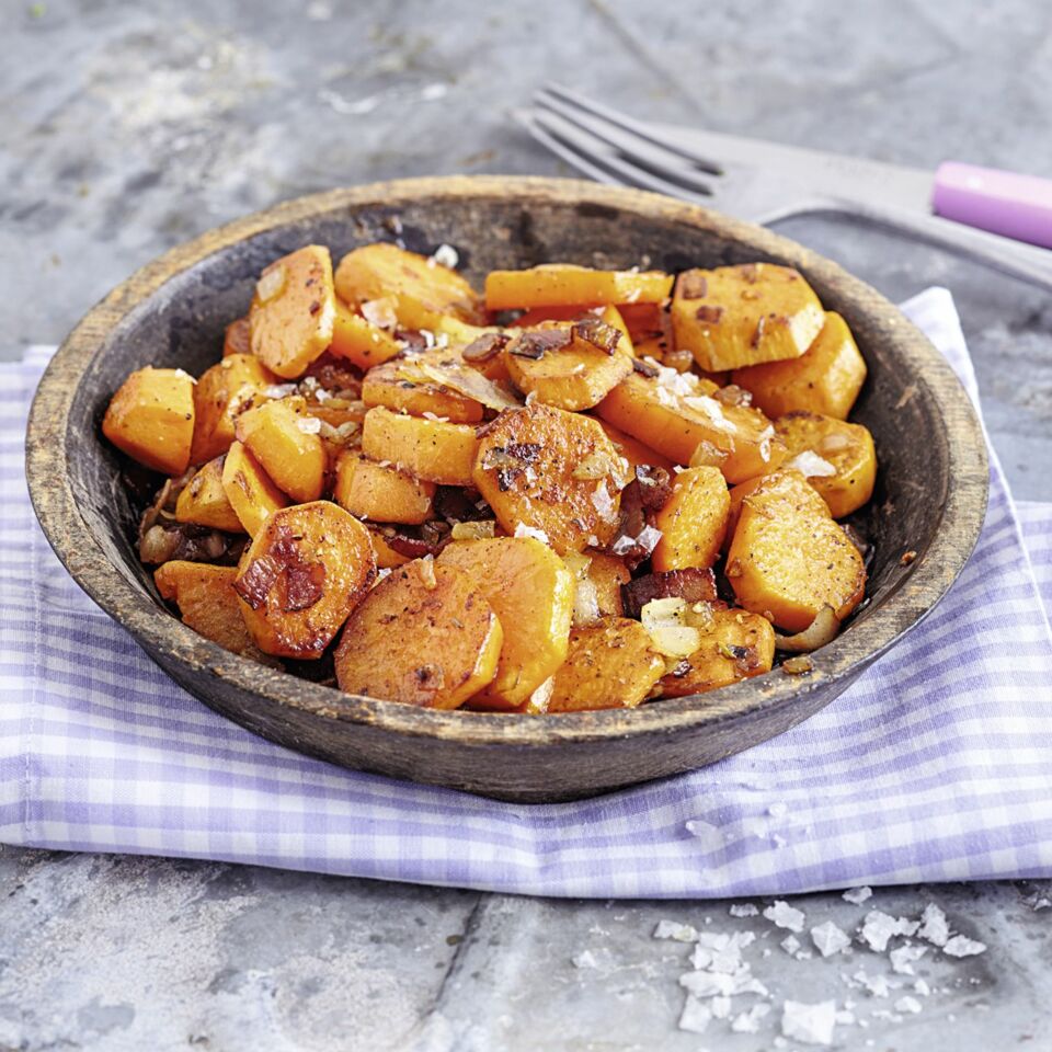 Bratkartoffeln aus Süßkartoffeln mit Speck Rezept | Küchengötter Bratkartoffeln aus Süßkartoffeln mit Speck Rezept | Küchengötter