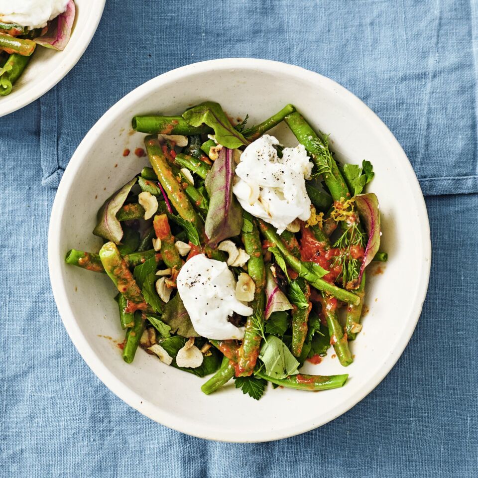 Grüner Bohnensalat mit Mozzarella Rezept | Küchengötter Grüner Bohnensalat mit Mozzarella Rezept | Küchengötter