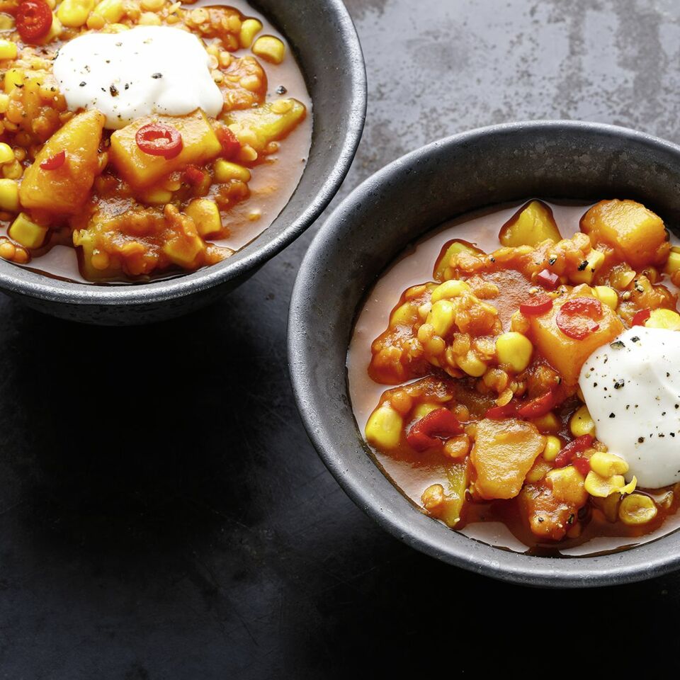 Linsen-Kürbis-Chili Rezept | Küchengötter