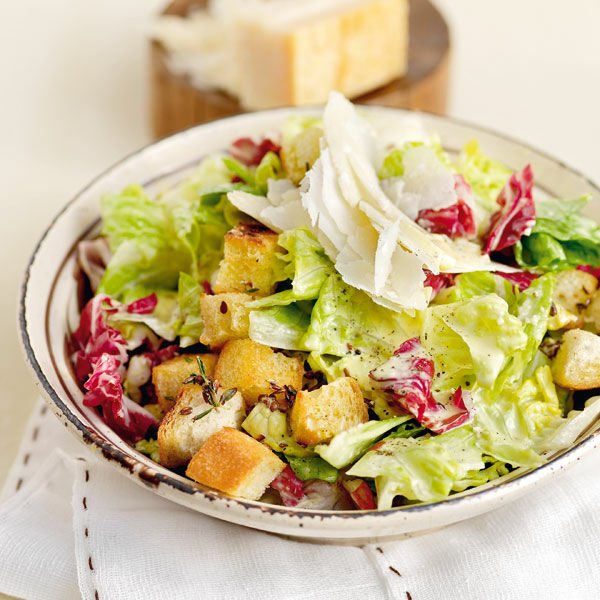 Caesar&amp;#39;S Salad mit Leinsamen-Croûtons Rezept | Küchengötter