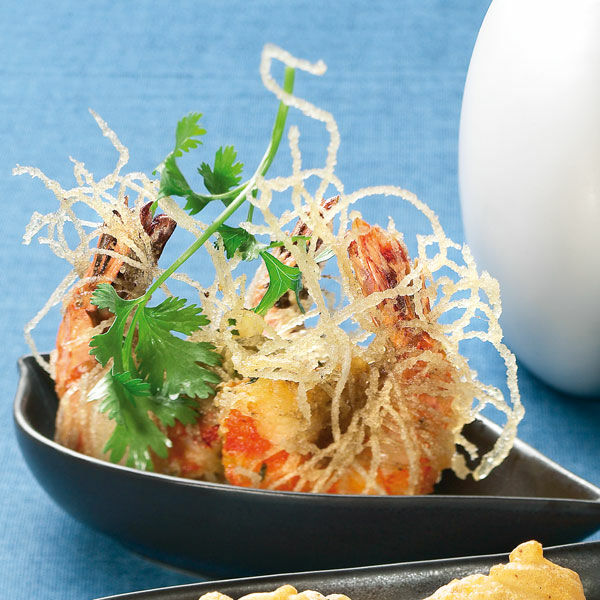 Frittierte Garnelen im Nudelnest Rezept | Küchengötter Frittierte Garnelen im Nudelnest Rezept | Küchengötter