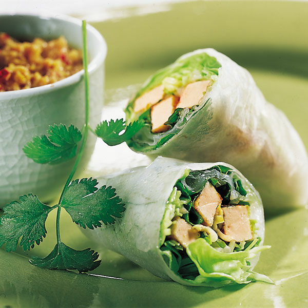 Reispapier-Röllchen mit gebratenem Tofu Rezept | Küchengötter Reispapier-Röllchen mit gebratenem Tofu Rezept | Küchengötter