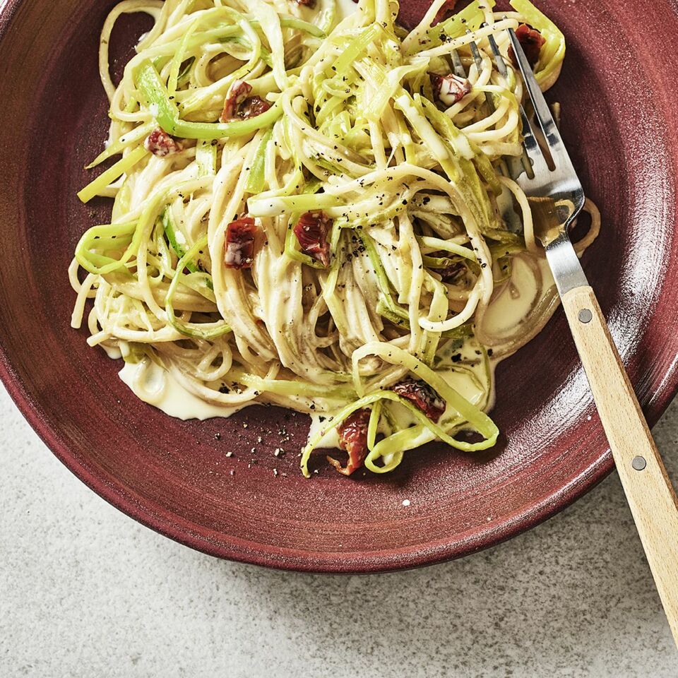 Spaghetti VeggieCarbonara Rezept Küchengötter