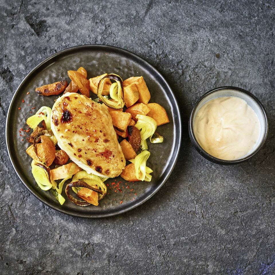 Glasierte Hähnchenbrust mit Süßkartoffeln Rezept | Küchengötter Glasierte Hähnchenbrust mit Süßkartoffeln Rezept | Küchengötter