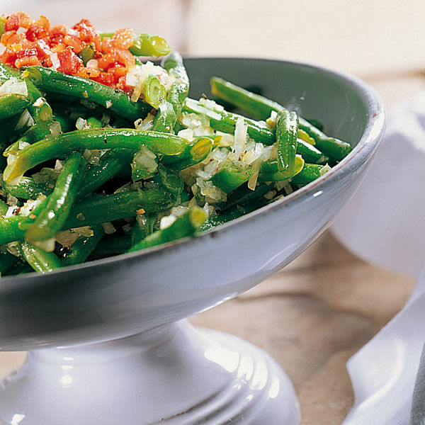 Grüner Bohnensalat mit Speck Rezept | Küchengötter