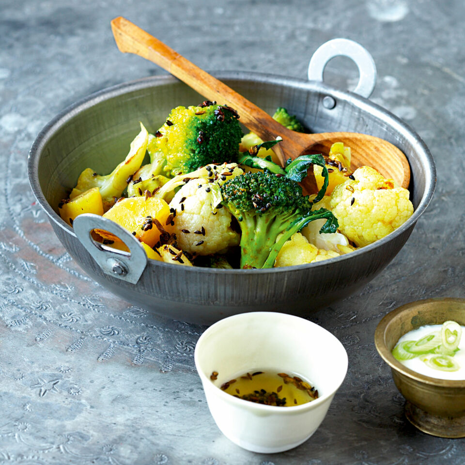 Brokkoli-Blumenkohl-Curry Rezept | Küchengötter