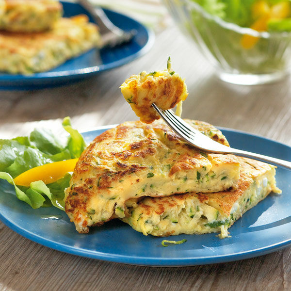 Zucchinipfannkuchen mit Schafskäse Rezept | Küchengötter Zucchinipfannkuchen mit Schafskäse Rezept | Küchengötter