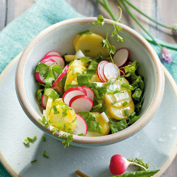 Kräuter-Kartoffelsalat mit Radieschen Rezept | Küchengötter Kräuter-Kartoffelsalat mit Radieschen Rezept | Küchengötter