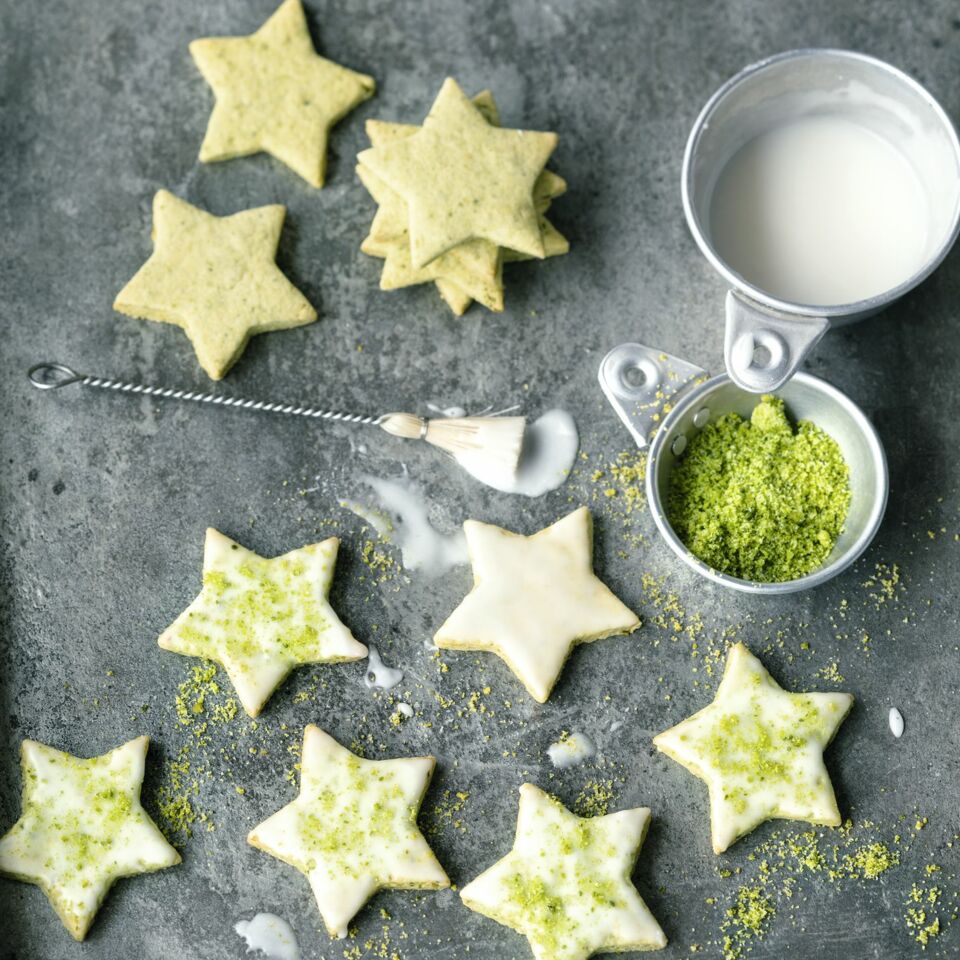 Pistatzien-Sterne Rezept | schnelle Kekse | Küchengötter