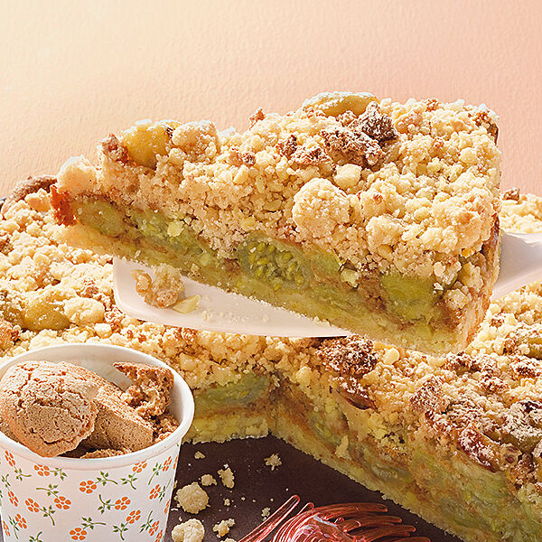 Stachelbeer-Krümelkuchen mit Amaretti Rezept | Küchengötter Stachelbeer-Krümelkuchen mit Amaretti Rezept | Küchengötter