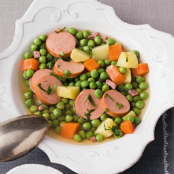 Erbseneintopf mit Bockwurst Rezept | Küchengötter