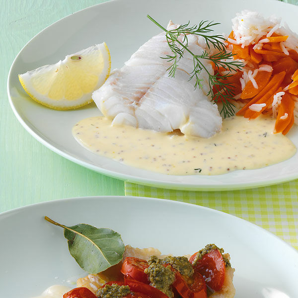 Schellfisch mit Senf-Dill-Sauce Rezept | Küchengötter Schellfisch mit Senf-Dill-Sauce Rezept | Küchengötter