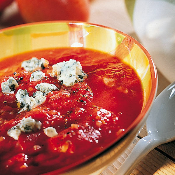 Tomatensuppe mit Schinkenwürfeln Rezept | Küchengötter