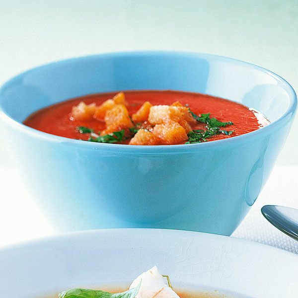Kalte Tomaten-Gurken-Suppe