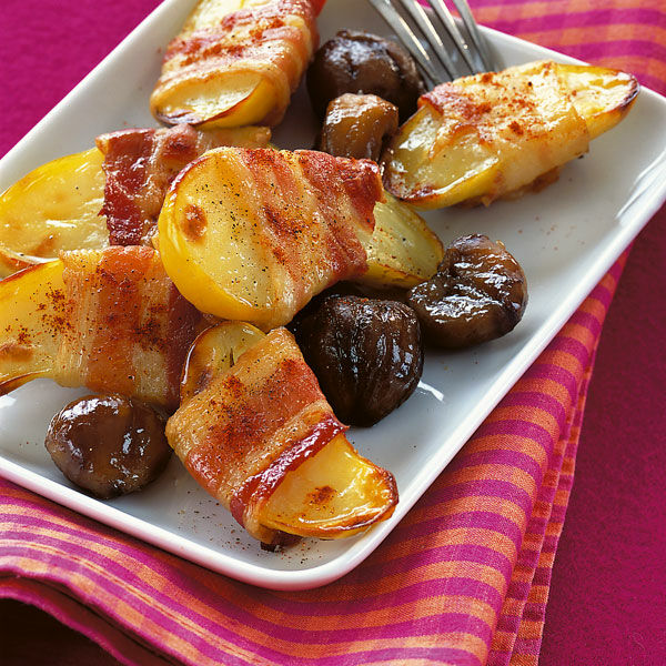 Speckkartoffeln mit Maroni Rezept | Küchengötter Speckkartoffeln mit Maroni Rezept | Küchengötter