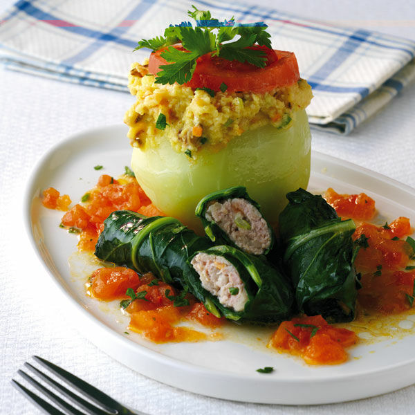 Gefüllte Kohlrabi mit Blätterrouladen Rezept | Küchengötter