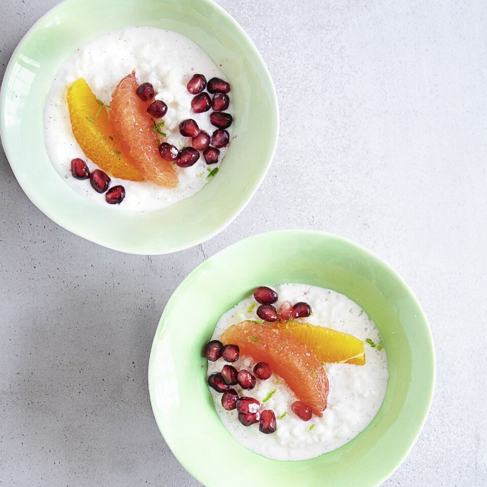 Mandelmilchreis mit Zitrusfrüchten Rezept | Küchengötter Mandelmilchreis mit Zitrusfrüchten Rezept | Küchengötter