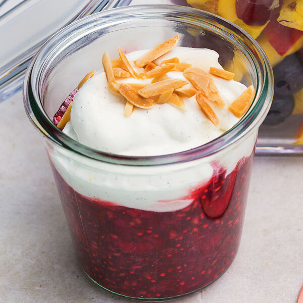 Himbeergrütze im Weckglas mit Vanillequark Rezept | Küchengötter Himbeergrütze im Weckglas mit Vanillequark Rezept | Küchengötter
