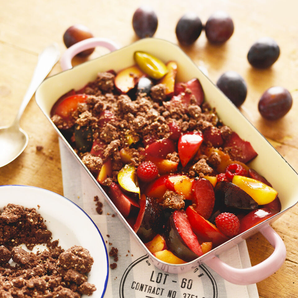 SCHOKO-PFLAUMEN-CRUMBLE Rezept | Küchengötter