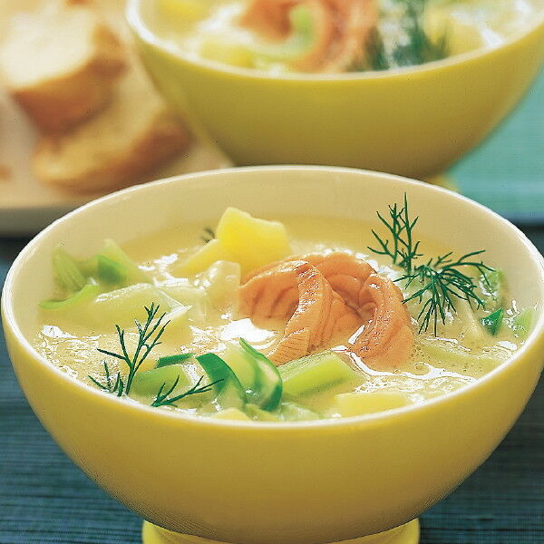 Kartoffel-Porree-Suppe mit Lachs Rezept | Küchengötter Kartoffel-Porree-Suppe mit Lachs Rezept | Küchengötter