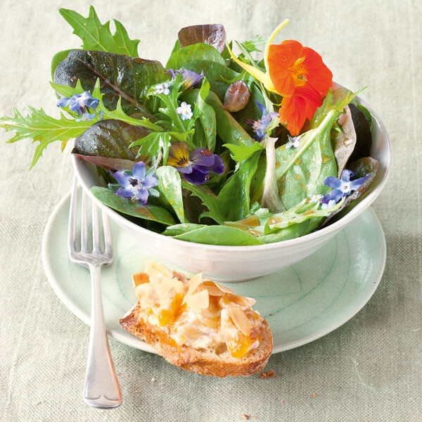 Blattsalat mit Crostini Rezept | Küchengötter