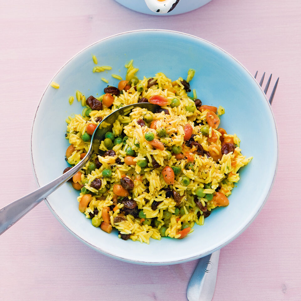 Erbsen-Pulao mit Orangenbutter Rezept | Küchengötter