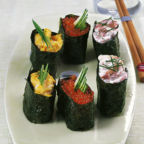 Gunkan-Maki mit Shrimpssalat Rezept | Küchengötter