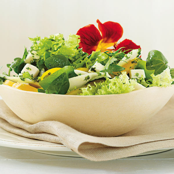 Bunter Salat mit Bärlauch-Vinaigrette Rezept | Küchengötter
