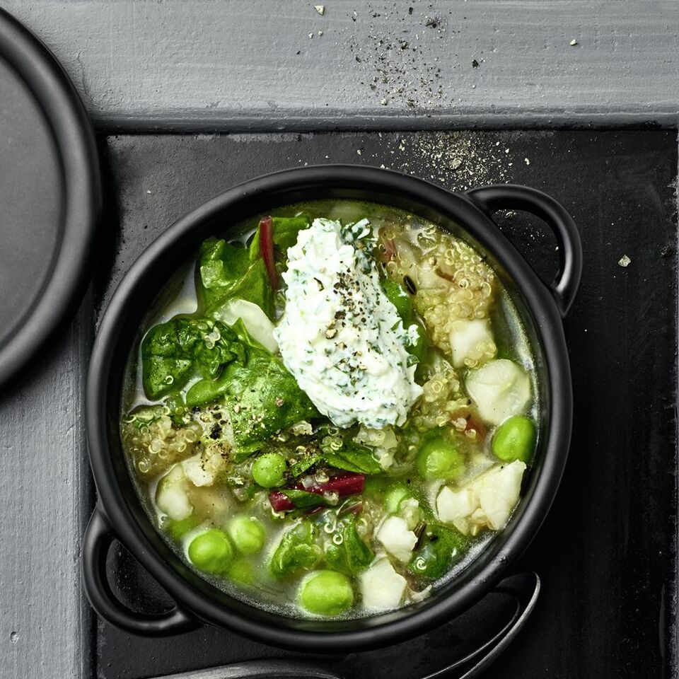 grune minestrone mit krauterricotta rezept fur den thermomix kuchengotter