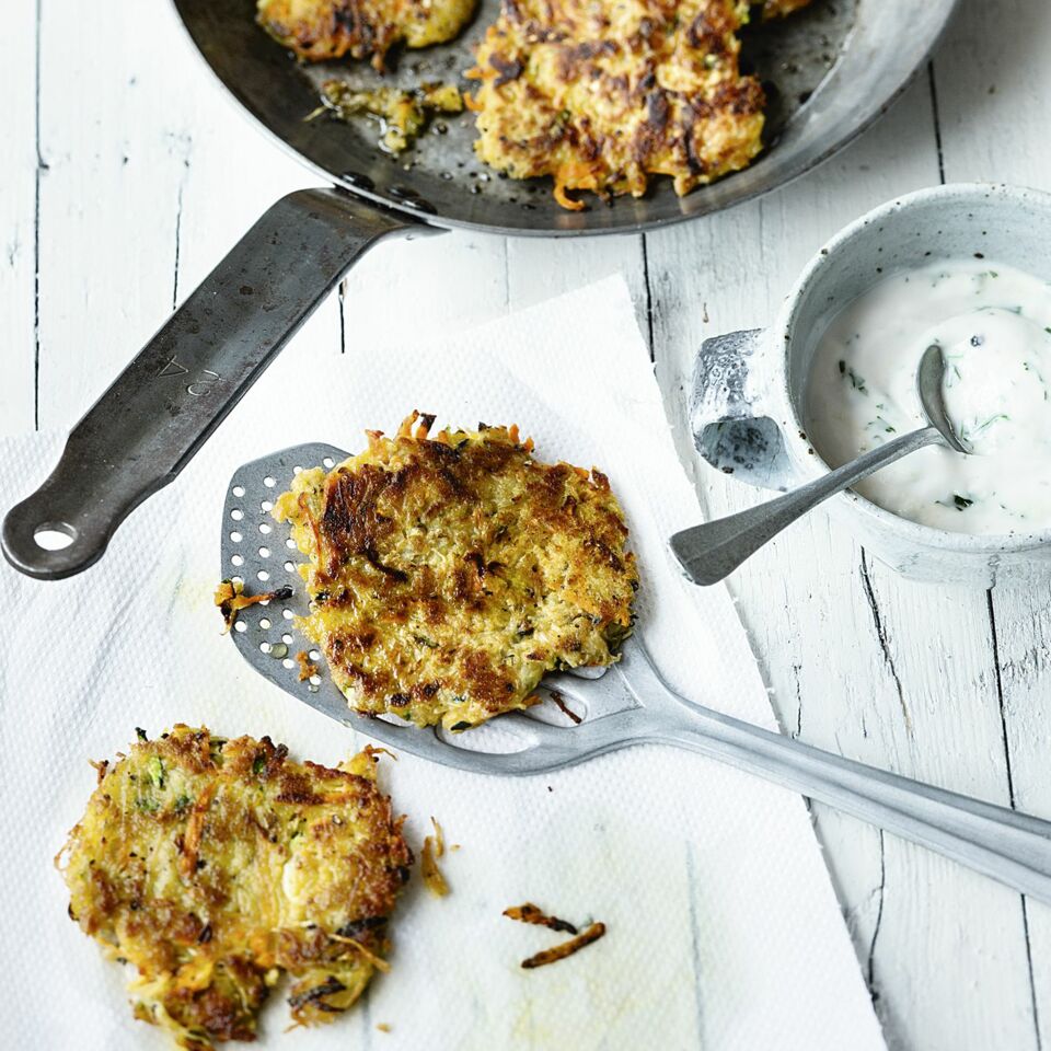 Lupinen-Rösti mit Meerrettich-Sour-Cream