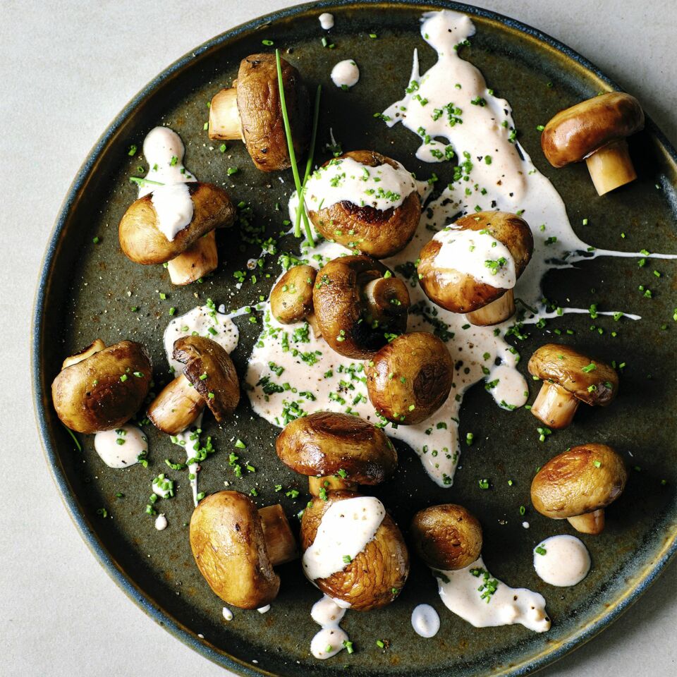 Champignons mit Knoblauchsauce
