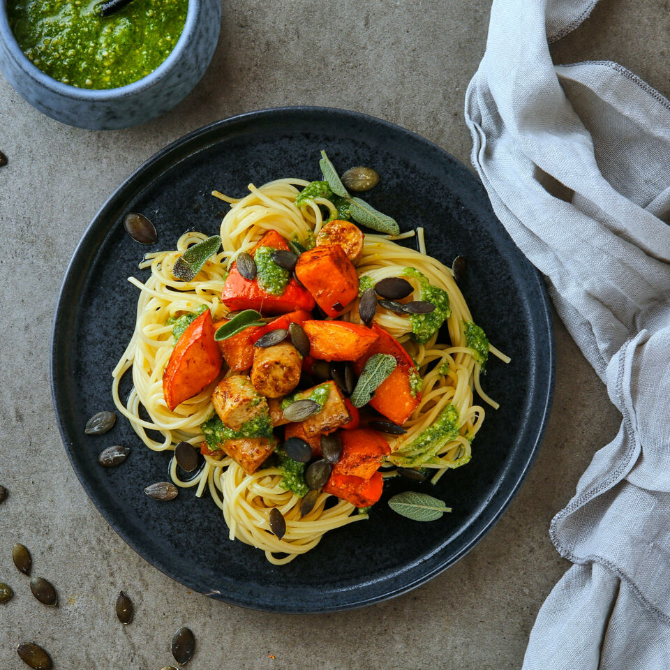 Spaghetti mit veganem Ragout