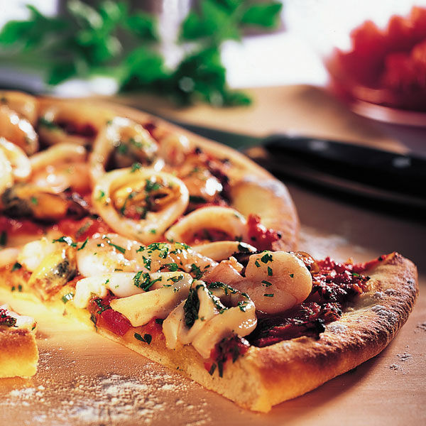 Pizza ai frutti die mare - Pizza mit Meeresfrüchten