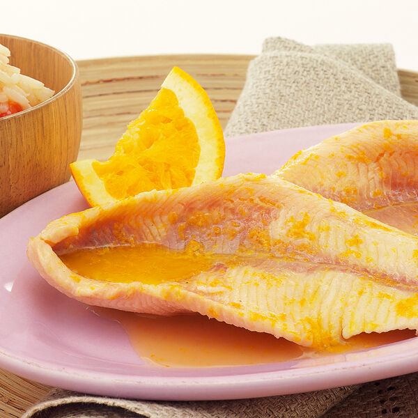Orangenbutterfisch mit Paprikareis