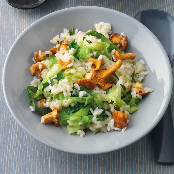 Risotto mit Wirsing und Pilzen