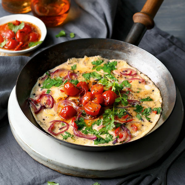 Omelett mit schnellem Tomatenchutney