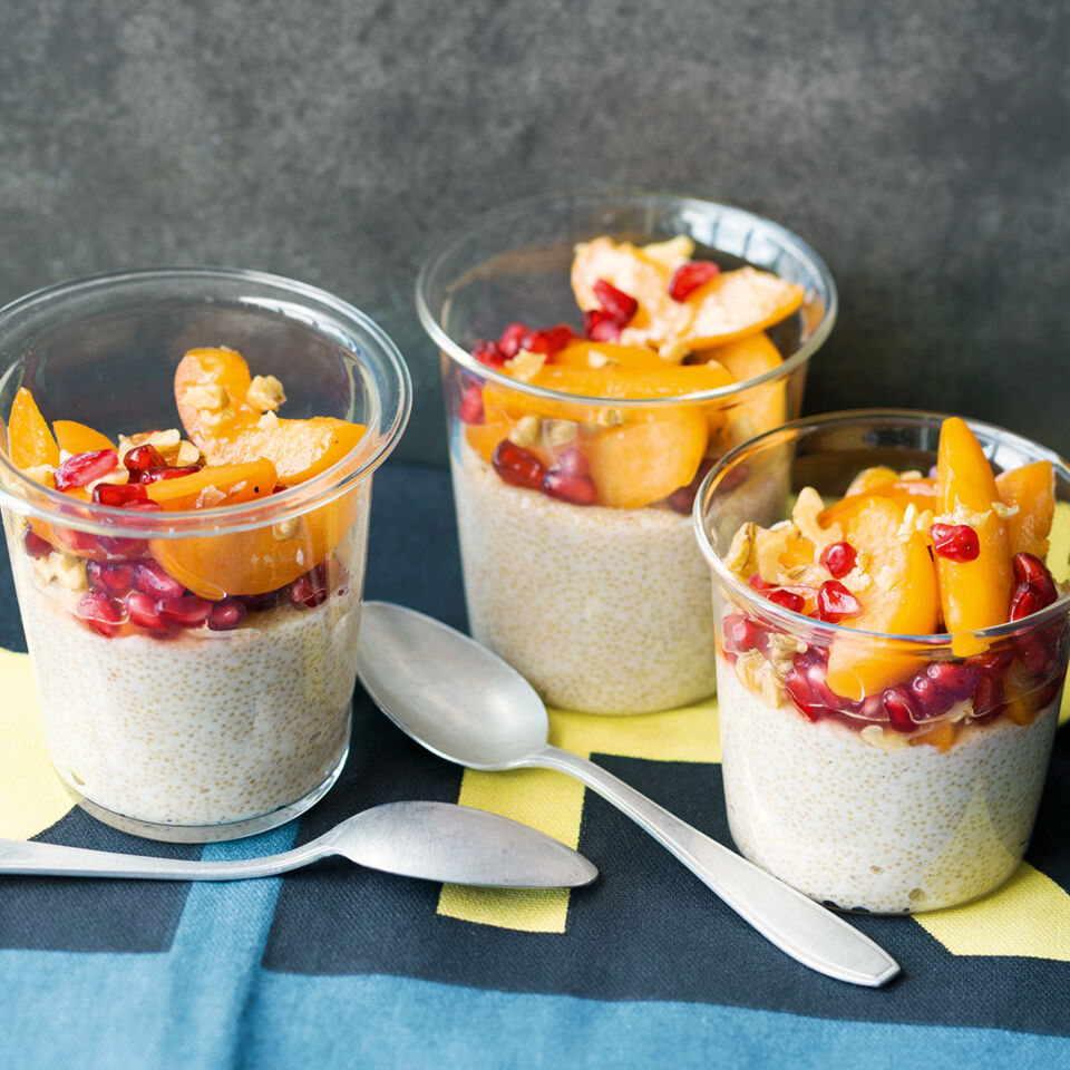 Veganer Amaranthpudding mit Obstsalat Rezept | Küchengötter