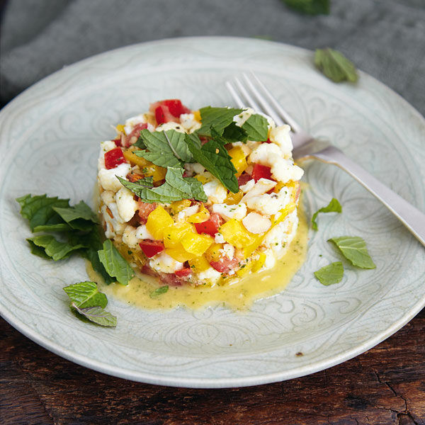 Blumenkohlröschen mit bunten Würfeln Rezept | Küchengötter
