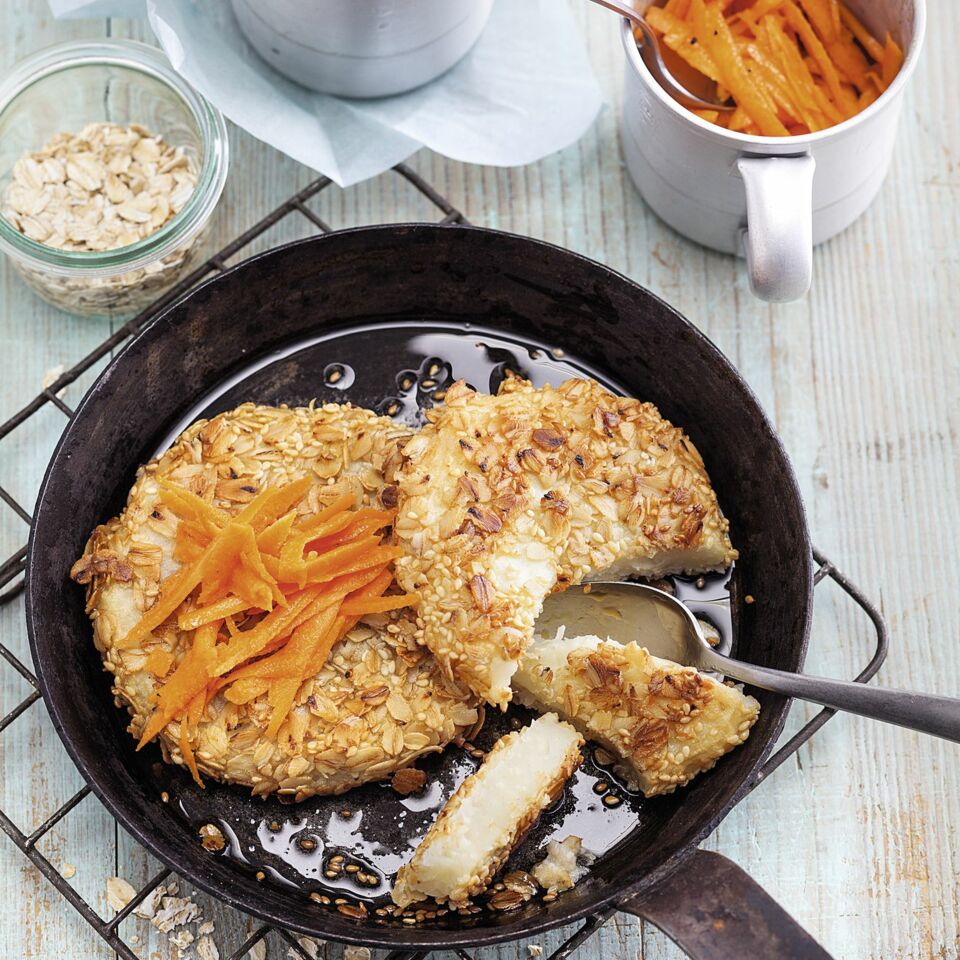 Sesam-Sellerie-Schnitzel Rezept (Low Carb) | Küchengötter Sesam-Sellerie-Schnitzel Rezept (Low Carb) | Küchengötter