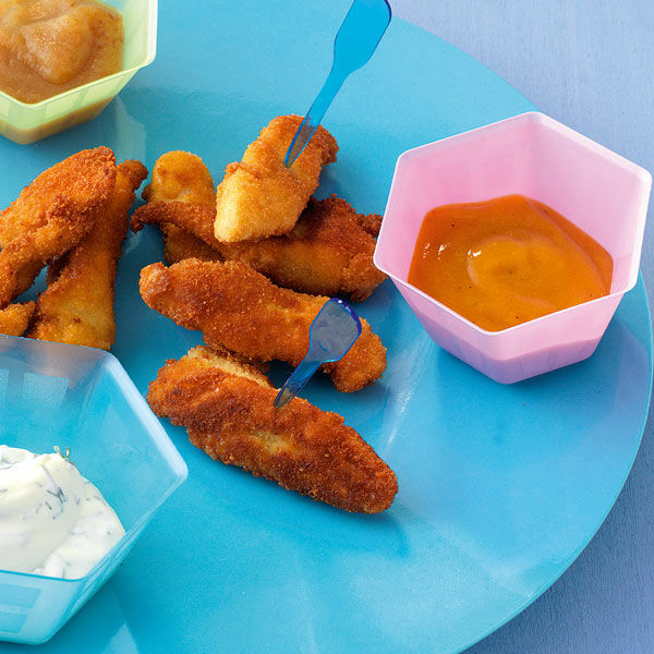 Hähnchen-Nuggets mit Dips Rezept | Küchengötter Hähnchen-Nuggets mit Dips Rezept | Küchengötter