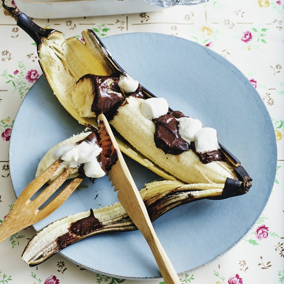 Gegrillte Bananen mit Marshmallows Rezept | Küchengötter Gegrillte Bananen mit Marshmallows Rezept | Küchengötter
