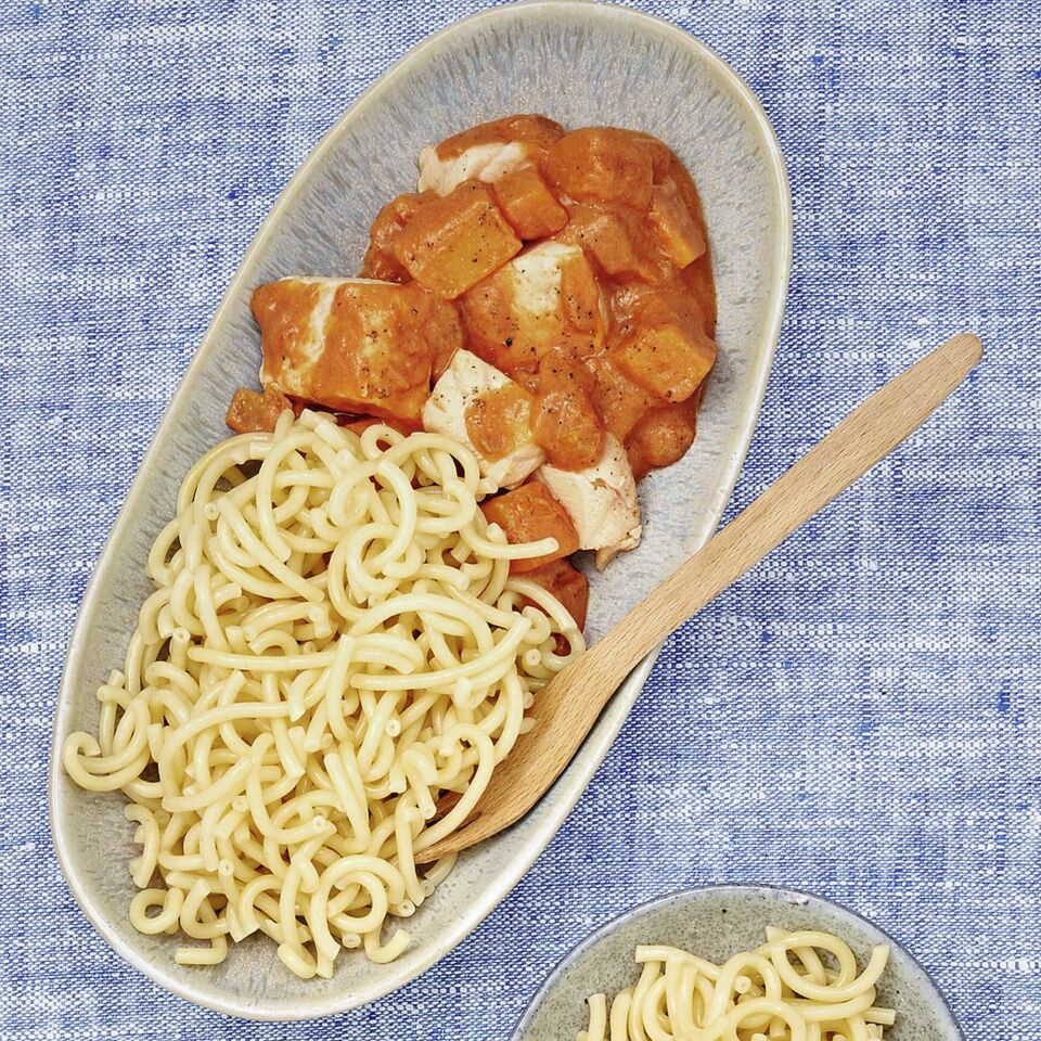 Lachsragout mit Pasta Rezept | Küchengötter