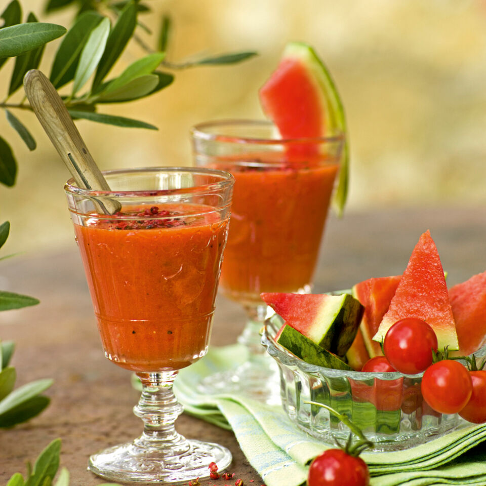 Wassermelonen-Tomaten-Gazpacho