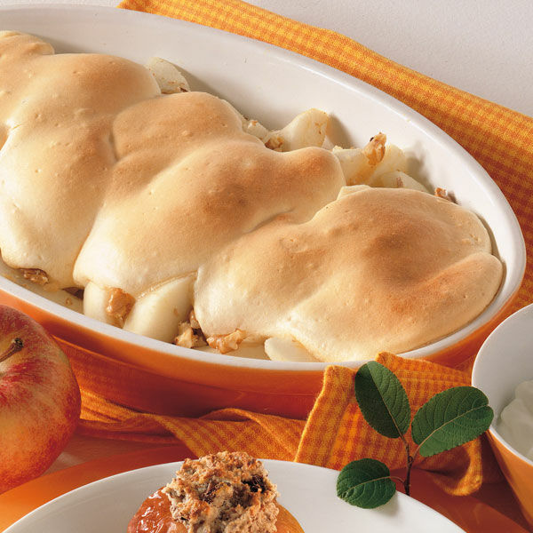 Birnenauflauf mit Nüssen Rezept | Küchengötter