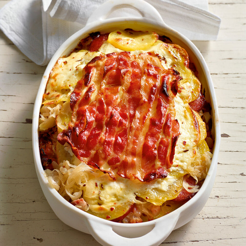 Sauerkrautauflauf mit Kassler