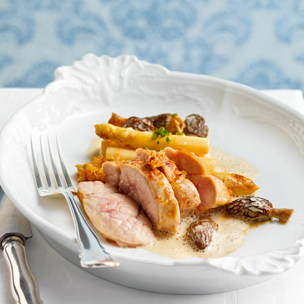 kalbsbries mit spargel und morcheln rezept kuchengotter